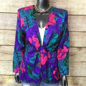80's 90's Joan Walters Colorful Print Jacket